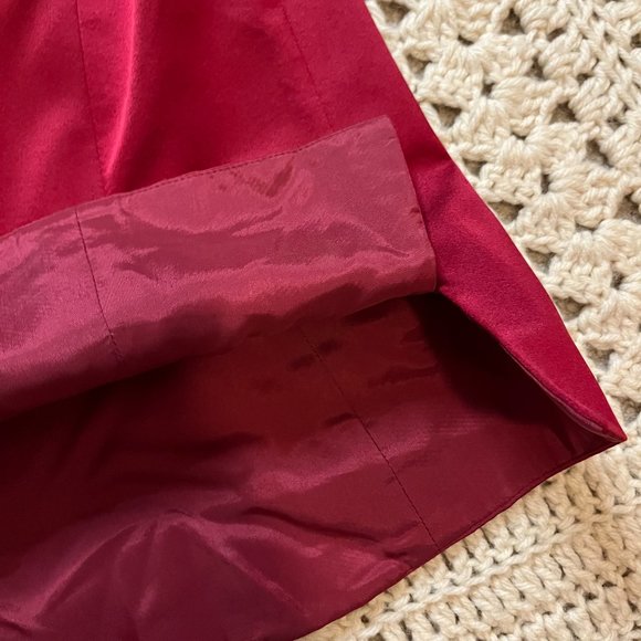 Carlisle Deep Red 100% Silk Halter Neck Blouse with Side Covered Buttons Size 6 - Picture 9 of 10